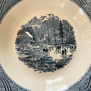 Classic Blue Transferware Decorative Bowl - Blue